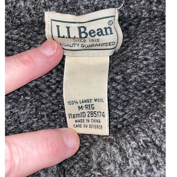 L.L. Bean 100% Lambswool Sweater - Men's Size M - Charcoal Grey - Picture 4 of 8